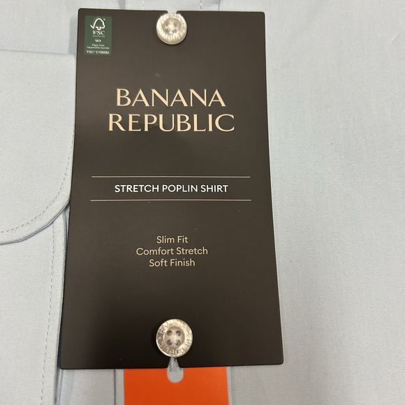 Banana Republic Stretch Poplin Shirt Men's XXL Sky Blue Slim Fit New with Tags‎ - Picture 5 of 8
